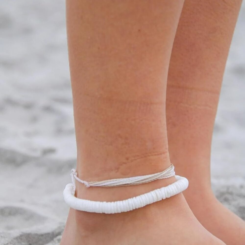 Ankle Bracelets for Women Adjustable Boho Pearl Beads Natural Shell Anklet Handm - Picture 5 of 7